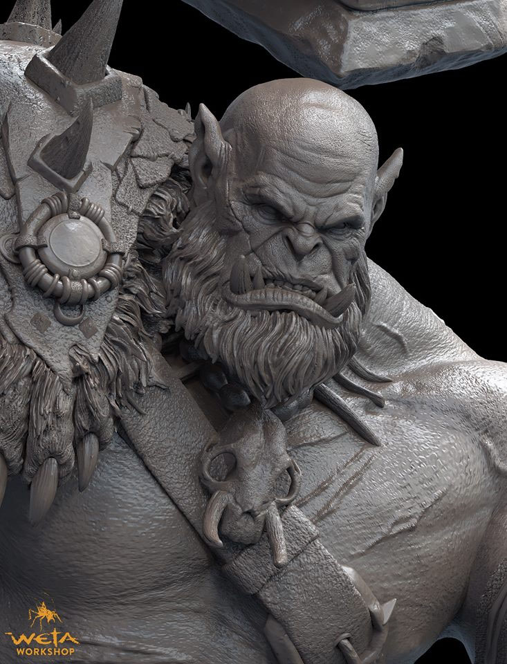 Statuette Orgrim de Warcraft: Le Commencement réalisée par Weta.