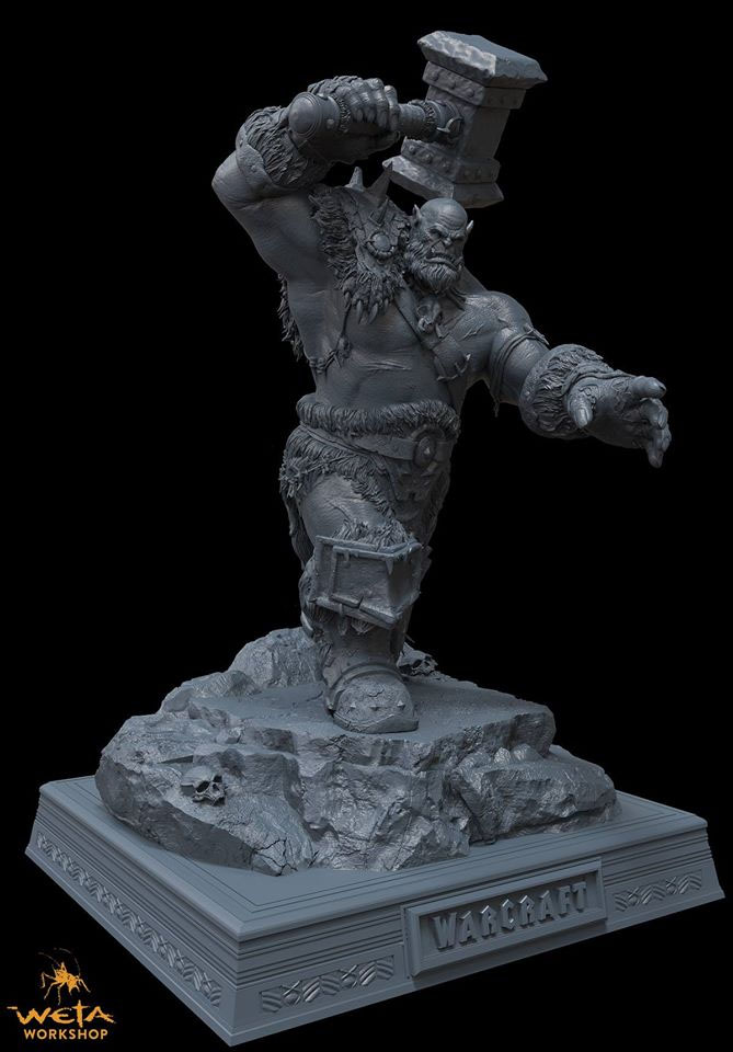 Statuette Orgrim de Warcraft: Le Commencement réalisée par Weta.